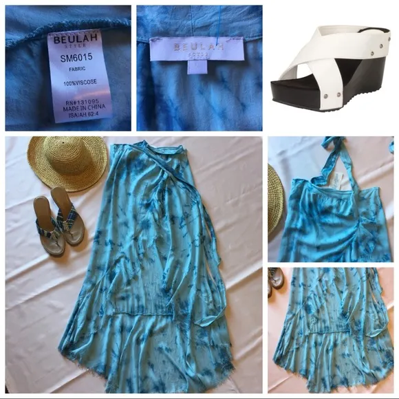 Beulah Anthropologie Boho Tie Dye Hi Lo Ruffle Detailing Wrap Skirt New
