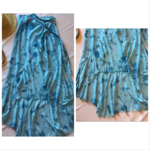 Beulah Anthropologie Boho Tie Dye Hi Lo Ruffle Detailing Wrap Skirt New