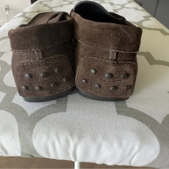 Big boys Tod’s Junior Gommino driving shoes brown  blue suede driving Mo…