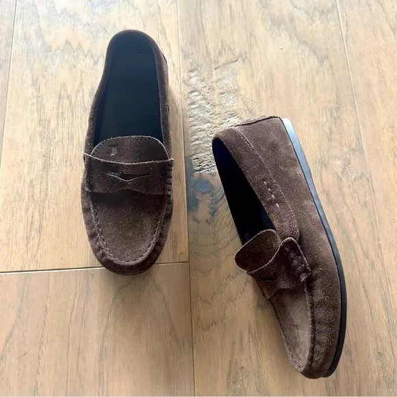 Big boys Tod’s Junior Gommino driving shoes brown  blue suede driving Mo…