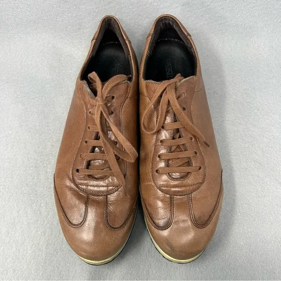 Bigotti Men's Size EU 44 Sneaker Lace-up Shoes Brown Leather