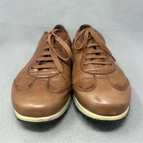 Bigotti Men's Size EU 44 Sneaker Lace-up Shoes Brown Leather