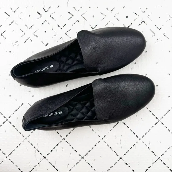 Birdies- NEW The Starling Jet Leather Flats Size 6.5