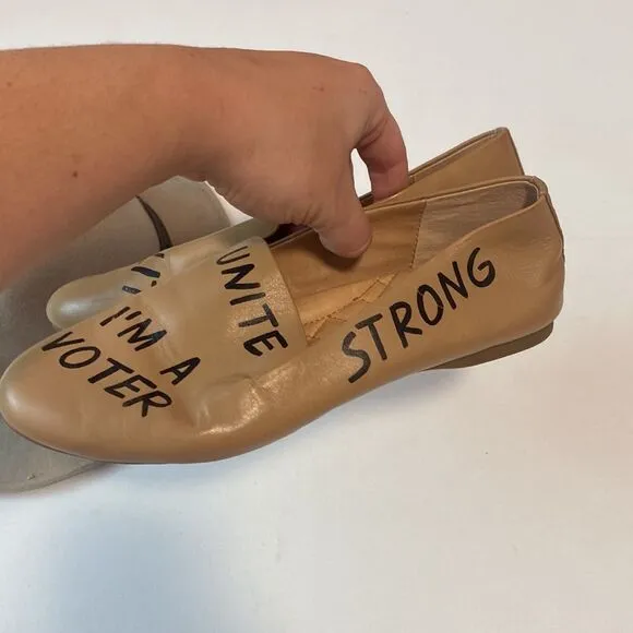Birdies Feminist Cote Edition Leather Graphic Flats