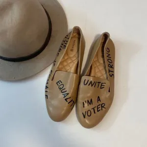 Birdies Feminist Cote Edition Leather Graphic Flats