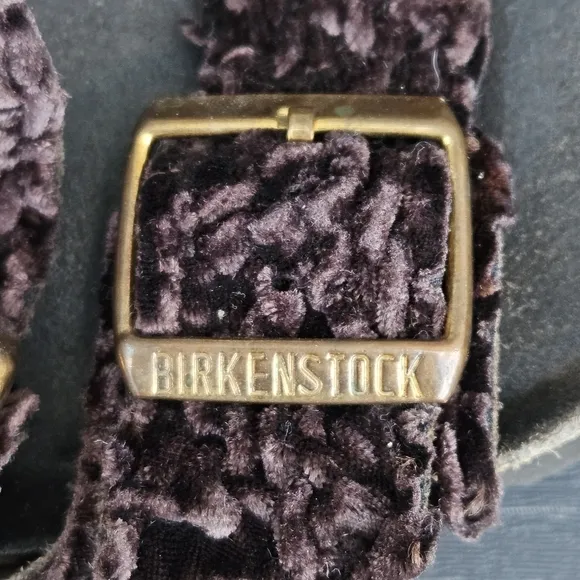 Birkenstock Arizona Persian Brown Velvet Textile Sandals Shoes 8.5-9 EU Size 39