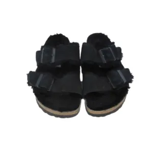 Birkenstock Arizona Shearling Lined Sandals Black Size 38 EU