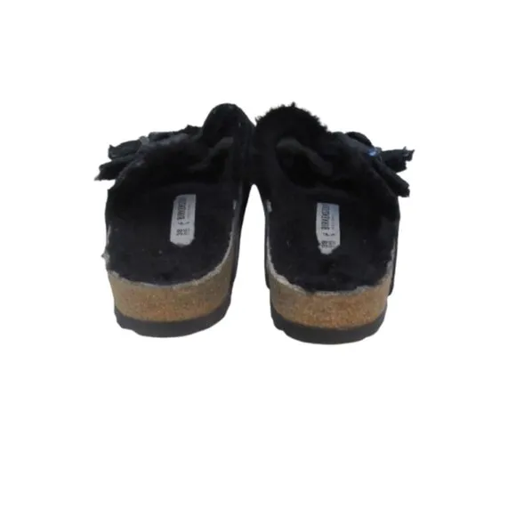 Birkenstock Arizona Shearling Lined Sandals Black Size 38 EU