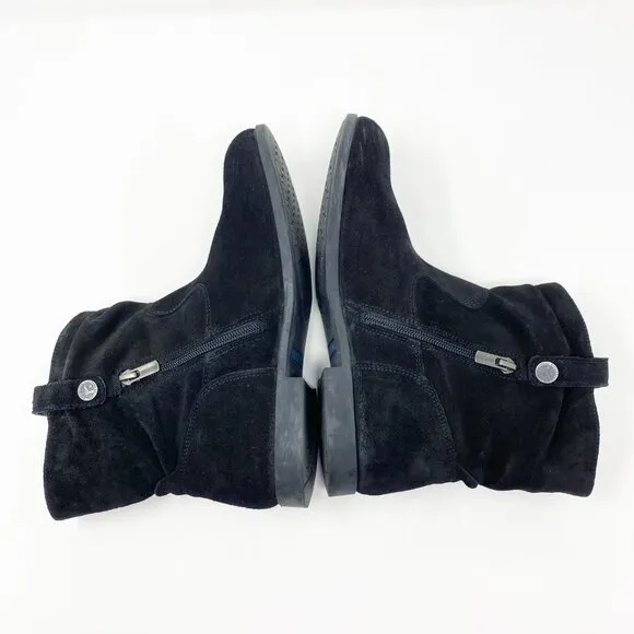 Birkenstock Black Suede Flat Ankle Boots Women's EU Size 38/US Size 7-7.5 EUC