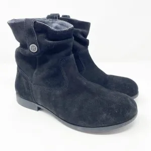 Birkenstock Black Suede Flat Ankle Boots Women's EU Size 38/US Size 7-7.5 EUC