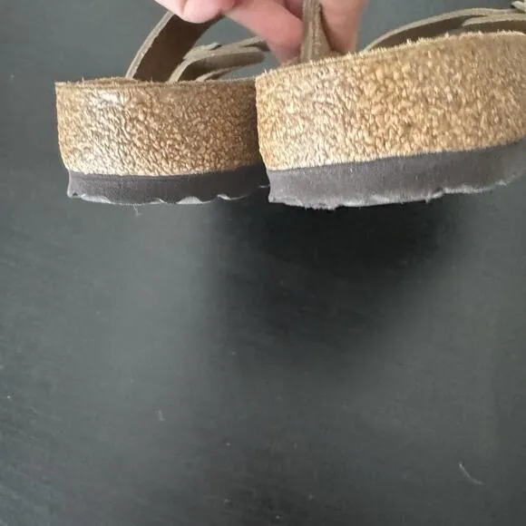 Birkenstock Franca 36 Or 6 Womens Sandals Flats Oiled Leather Buckle Beige