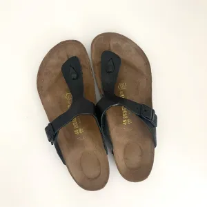 Birkenstock Gizeh Black Textured Birko Flor Thong Flip Flop Slip On Sandals 12