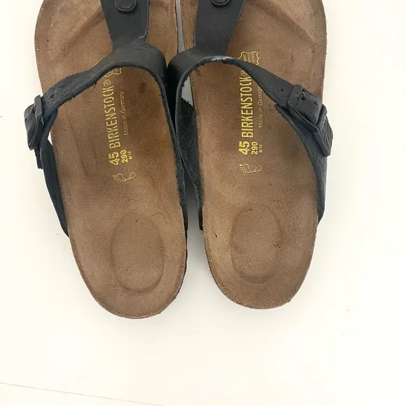 Birkenstock Gizeh Black Textured Birko Flor Thong Flip Flop Slip On Sandals 12