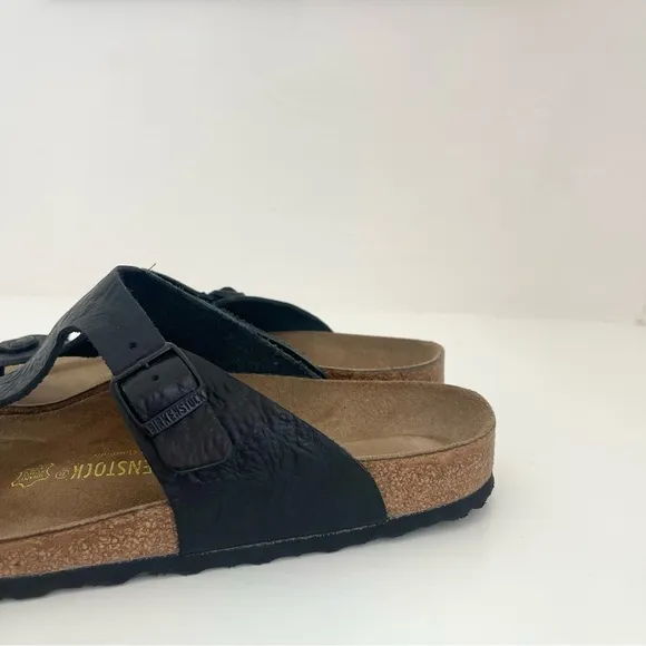 Birkenstock Gizeh Black Textured Birko Flor Thong Flip Flop Slip On Sandals 12