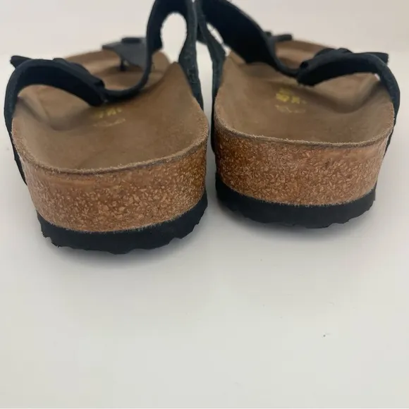 Birkenstock Gizeh Black Textured Birko Flor Thong Flip Flop Slip On Sandals 12