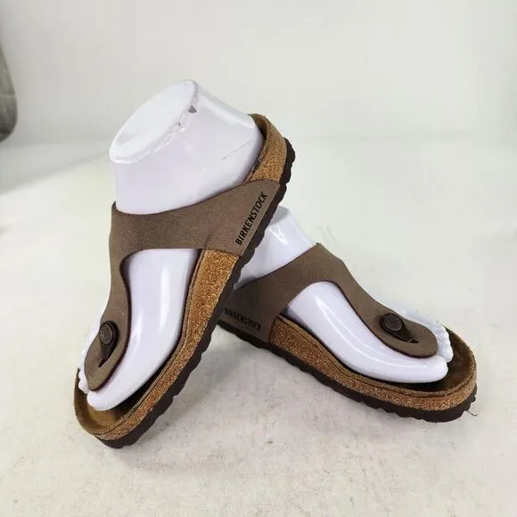 Birkenstock Gizeh Women's Thong Shoes Size 36 Brown Leather Flip-Flop Sandals