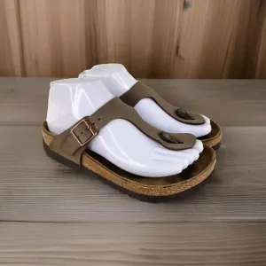 Birkenstock Gizeh Women's Thong Shoes Size 36 Brown Leather Flip-Flop Sandals