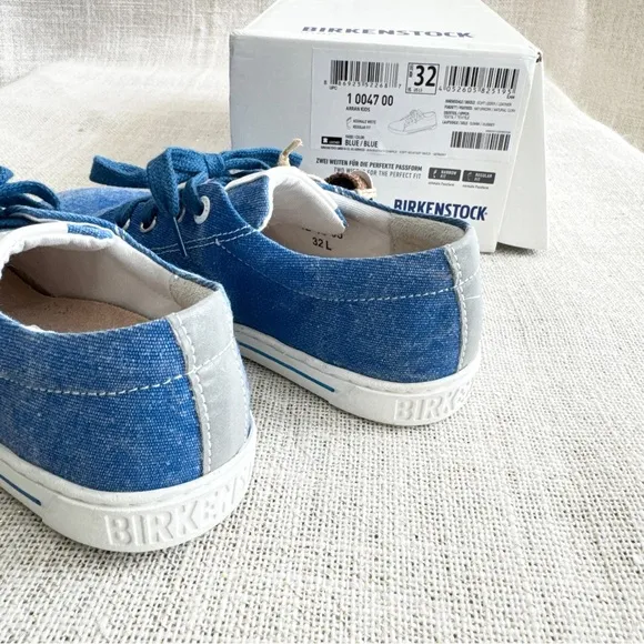 Birkenstock Kids Arran Canvas Sneaker Shoes Blue Size EU 32 (US L1)