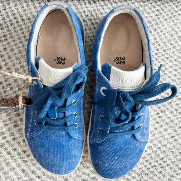 Birkenstock Kids Arran Canvas Sneaker Shoes Blue Size EU 32 (US L1)