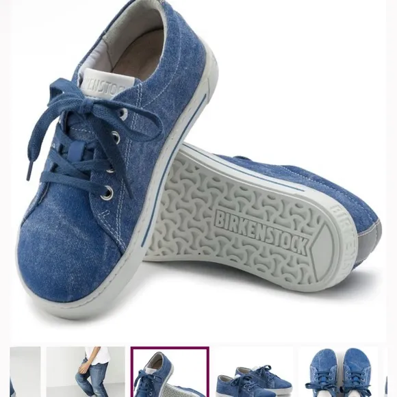 Birkenstock Kids Arran Canvas Sneaker Shoes Blue Size EU 32 (US L1)