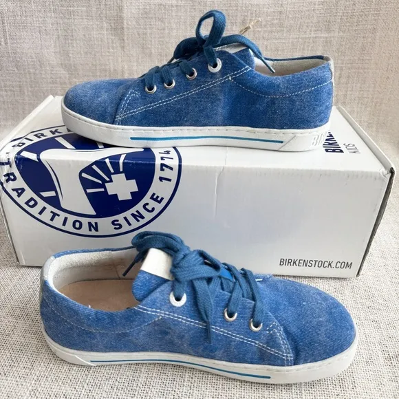 Birkenstock Kids Arran Canvas Sneaker Shoes Blue Size EU 32 (US L1)