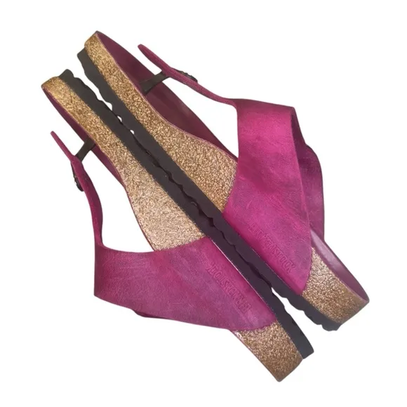 Birkenstock New w/out Box Gizeh Big Buckle Festival Fuchsia Oiled Leather Sz 41