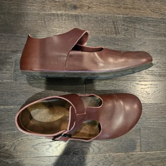 Birkenstock Paris Mary Jane Shoe - Oiled Leather Chestnut Brown - Women's SZ 39