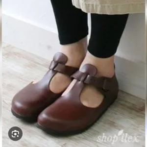 Birkenstock Paris Mary Jane Shoe - Oiled Leather Chestnut Brown - Women's SZ 39