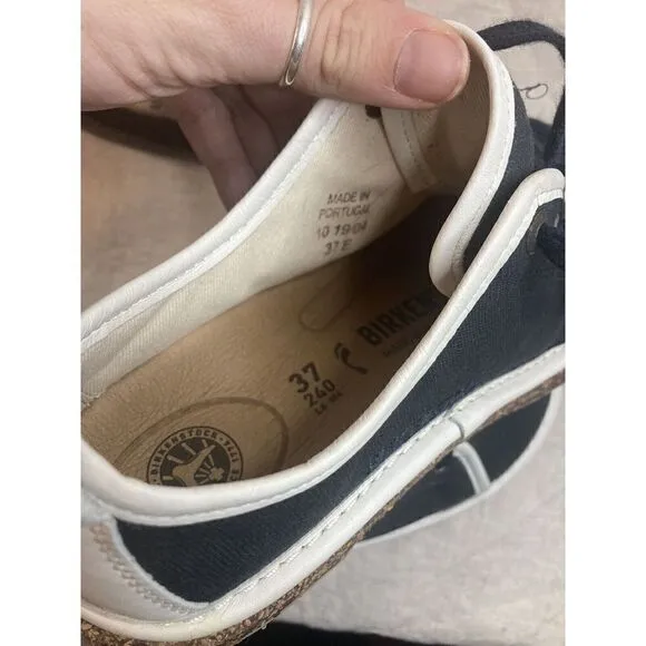 Birkenstock Santa Cruz Women's Size 6-6.5 (EU 37) Fit Navy Canvas Lace Up Shoes