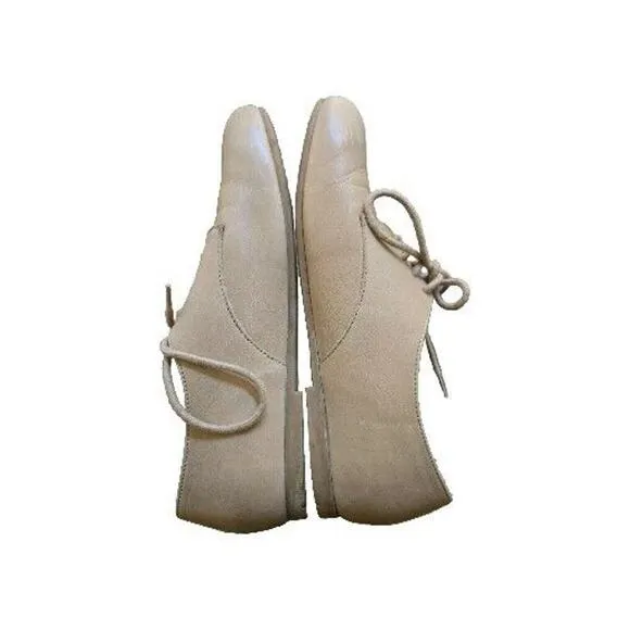 Birkenstock Women Size 7 Beige Lace Up Round Toe Flat Leather