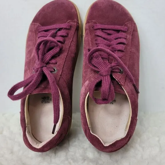 Birkenstock Gary Women's Shoes Size 5.5 US 36 EUR Red Suede Leather Sneaker