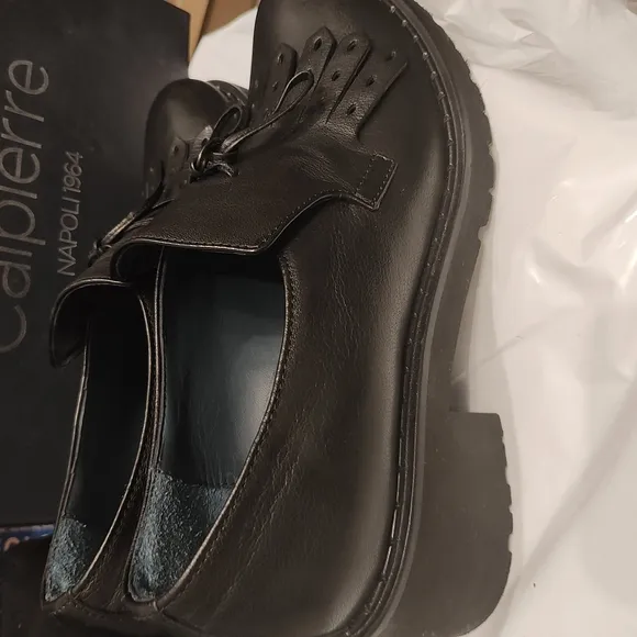Black Leather Moccasins with Smooth Finish