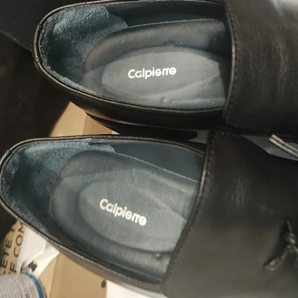 Black Leather Moccasins with Smooth Finish