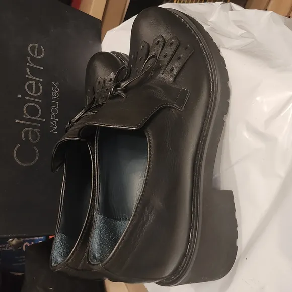 Black Leather Moccasins with Smooth Finish