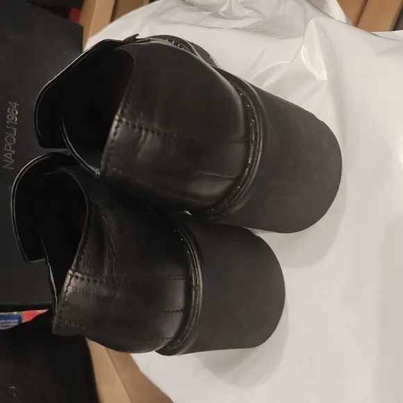 Black Leather Moccasins with Smooth Finish