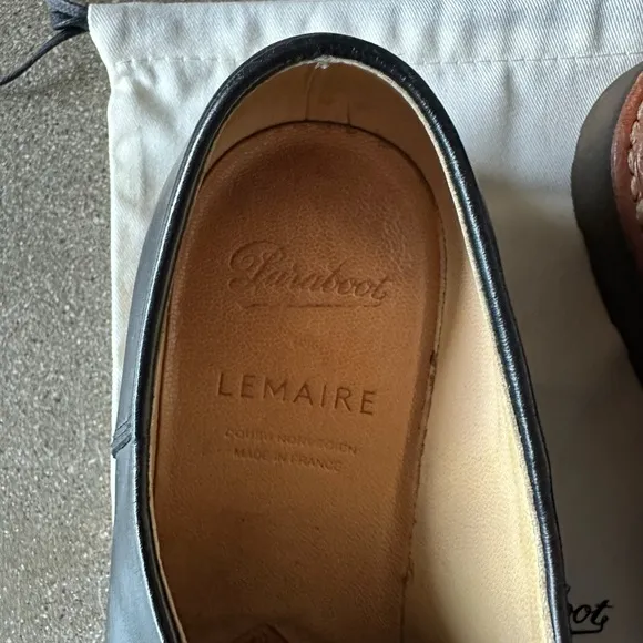 Black Leather Oxfords with Brogue Detailing and Rubber Sole