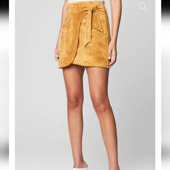 Blank NYC Caramel New with Tags Faux Suede Tie Mini Skirt Women's 25