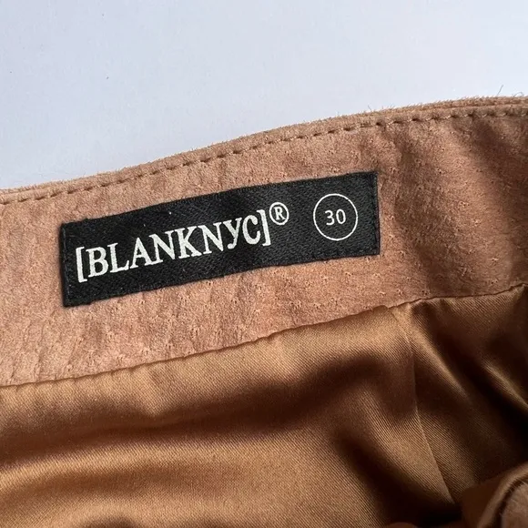 BLANKNYC Light brown suede leather buckle detail front slit miniskirt size 30