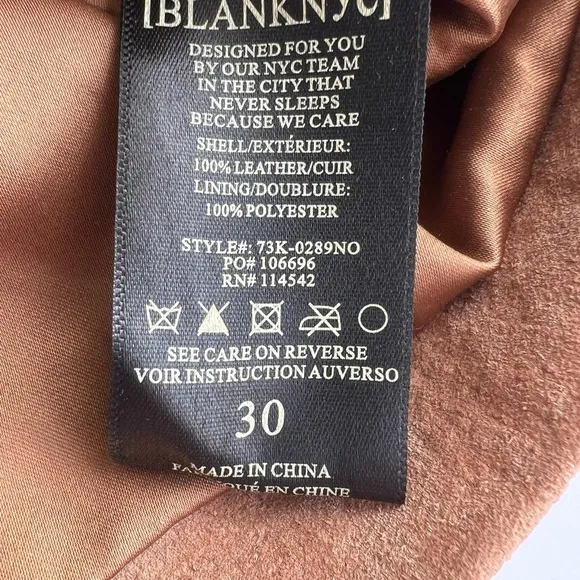 BLANKNYC Light brown suede leather buckle detail front slit miniskirt size 30