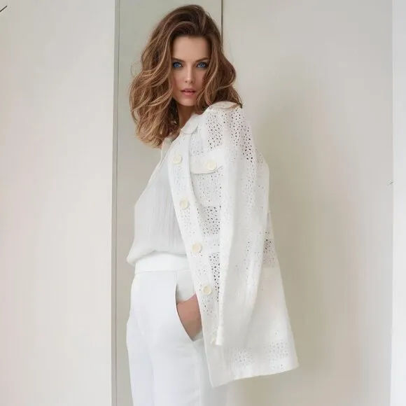 BLOGGER'S FAVE! Zara White Embroidered Jacket Sz S NWT