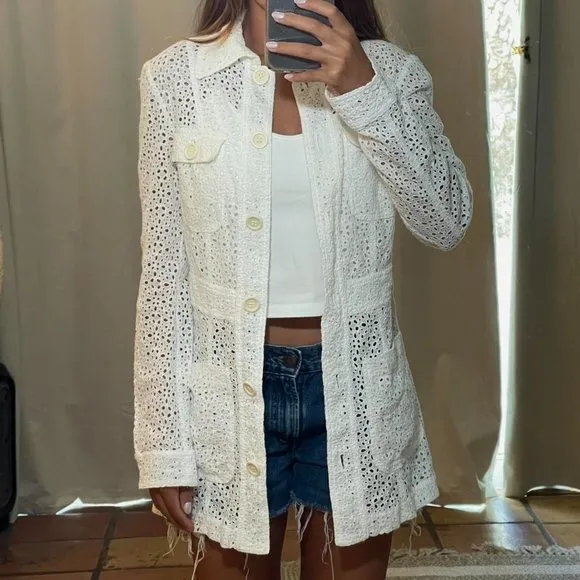 BLOGGER'S FAVE! Zara White Embroidered Jacket Sz S NWT