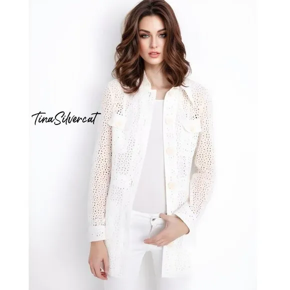 BLOGGER'S FAVE! Zara White Embroidered Jacket Sz S NWT