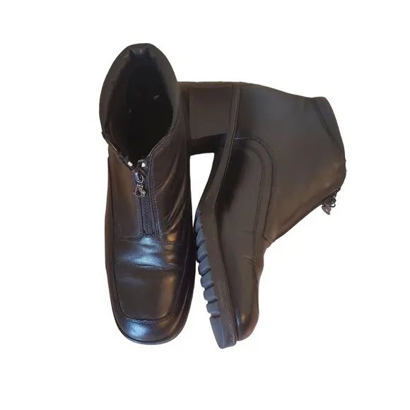 Blondo 40 Waterproof Black Booties Ankle Boots Zip Up Heels Canada 9 9.5