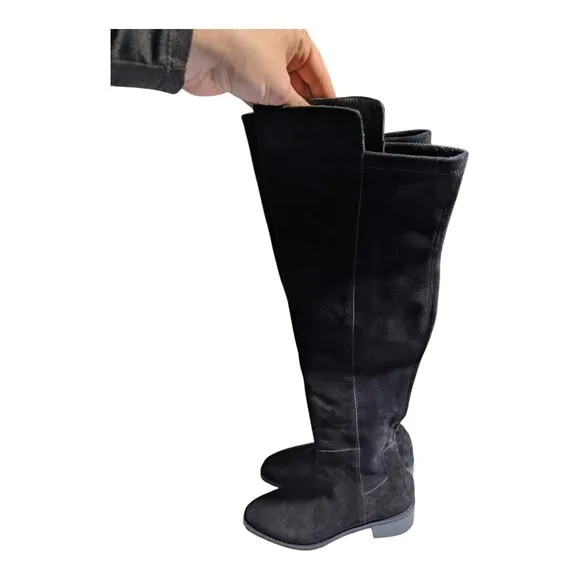Blondo Sierra Black Waterproof Suede Over the Knee Classic Almond Toe Boots 7.5
