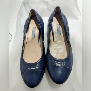 Blue Prada Ballet Flats Size 40