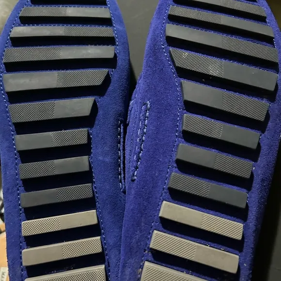Blue Suede Hugo Boss Drimmo Moccasins 8 w/Matching Hugo Boss Calindo Belt 34