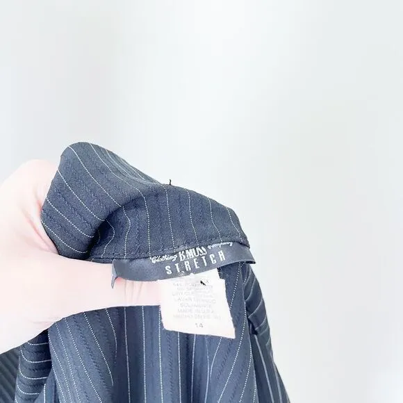 BMoss stretch black striped vintage strapless dress and blazer‎ set size 14