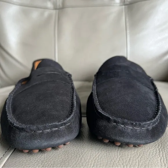 Bobbies Paris Lewis Black Italian Suede Loafers Sz 46 US 12 Driving Shoes Soft