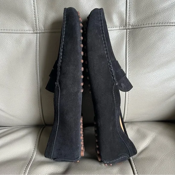 Bobbies Paris Lewis Black Italian Suede Loafers Sz 46 US 12 Driving Shoes Soft