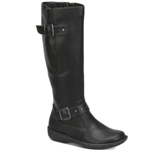 b.o.c. Womens Austin Faux Leather Flat Knee-High Boots With Buckle Brown Sz: 7.5